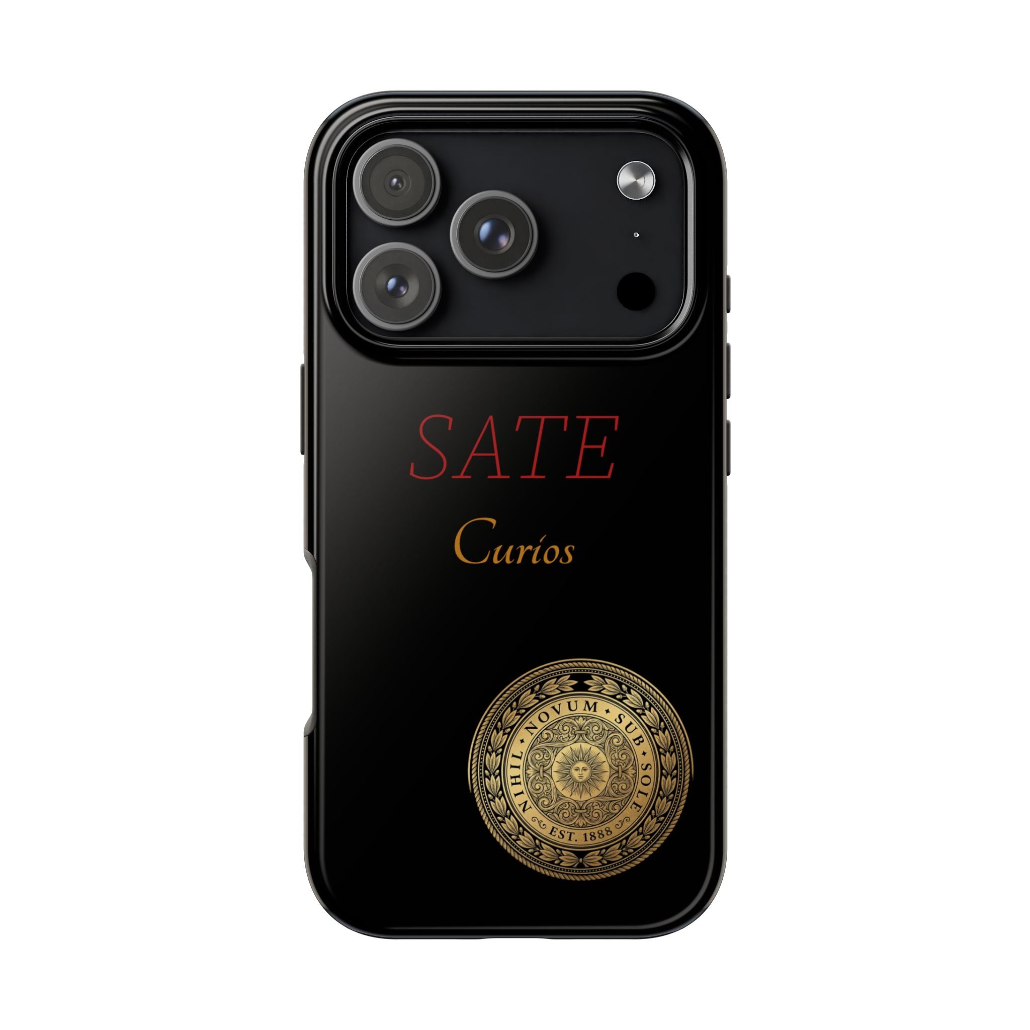 SATE Curios Gold Seal Tough Phone Case — Protective Black Designer Phone Cover