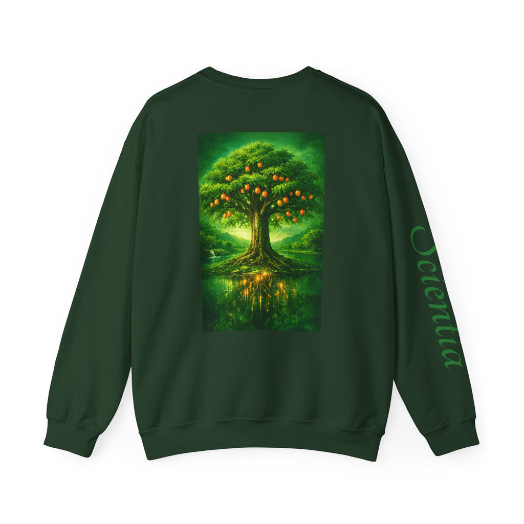 SATE Scientia Graphic, Latin 'Scientia' Sleeve Crewneck Sweatshirt