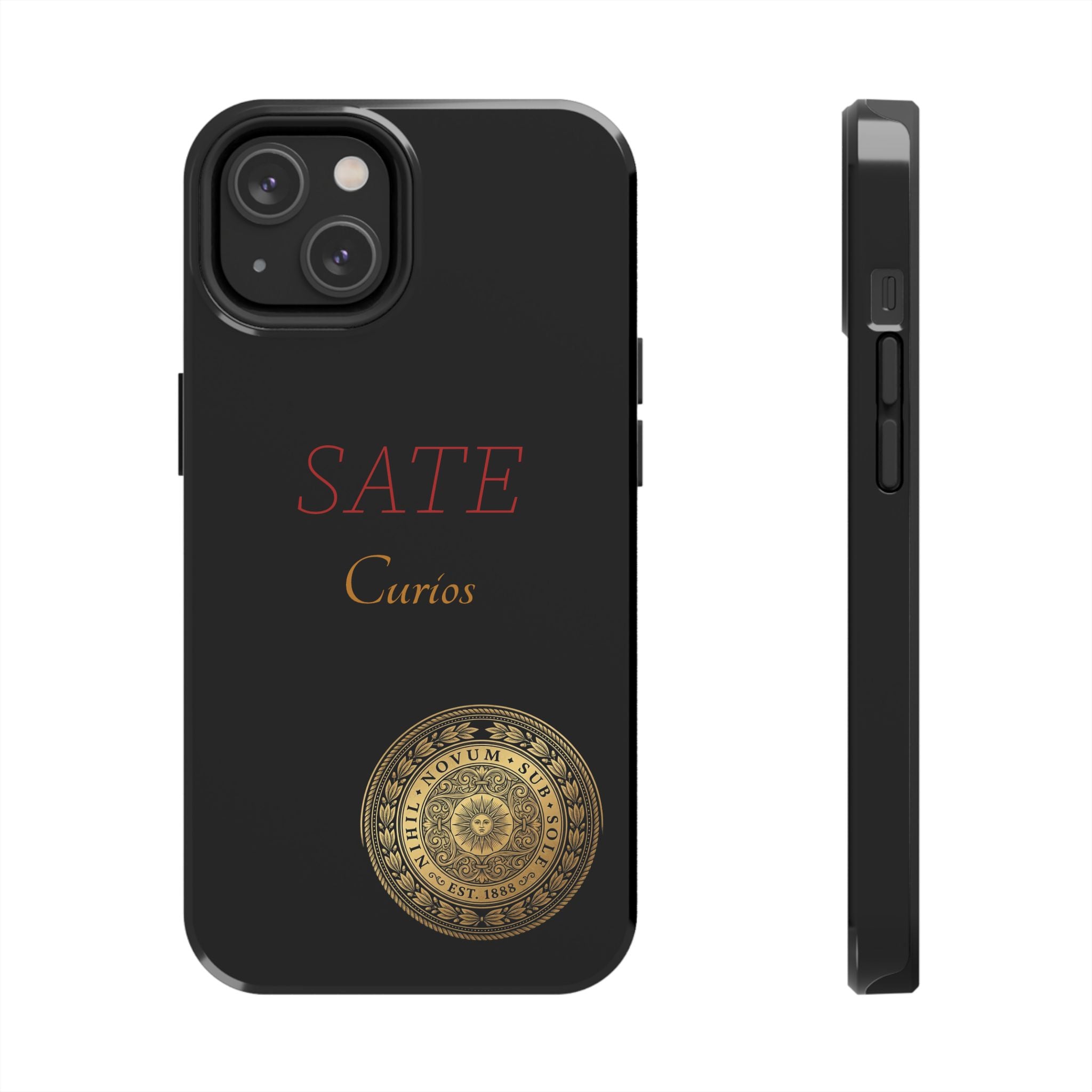 SATE Curios Gold Seal Tough Phone Case — Protective Black Designer Phone Cover