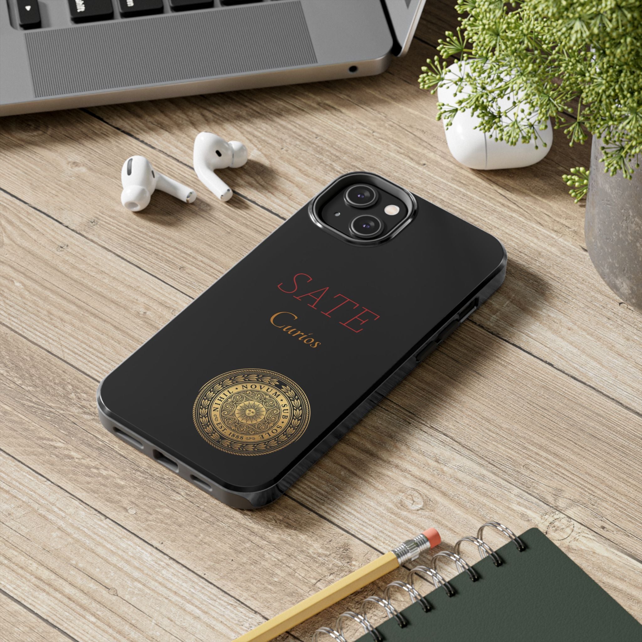 SATE Curios Gold Seal Tough Phone Case — Protective Black Designer Phone Cover