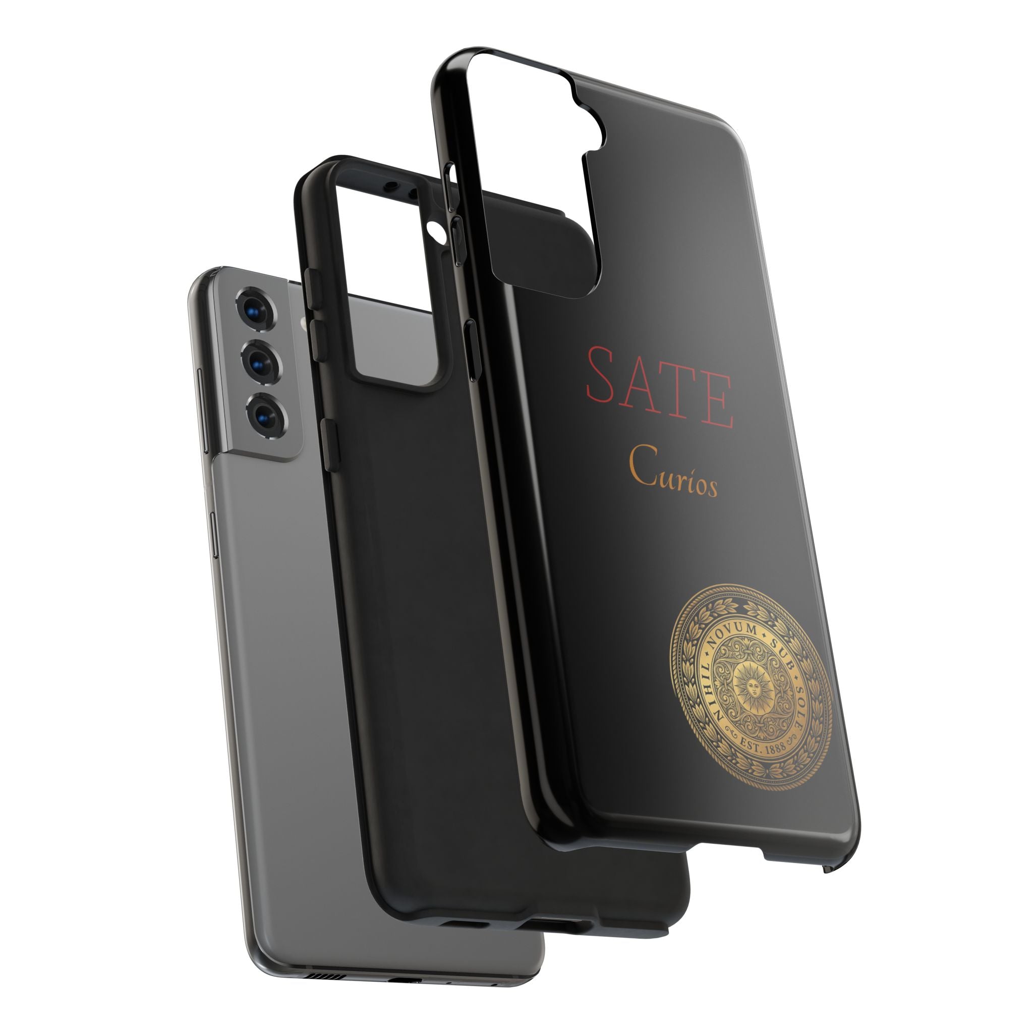 SATE Curios Gold Seal Tough Phone Case — Protective Black Designer Phone Cover
