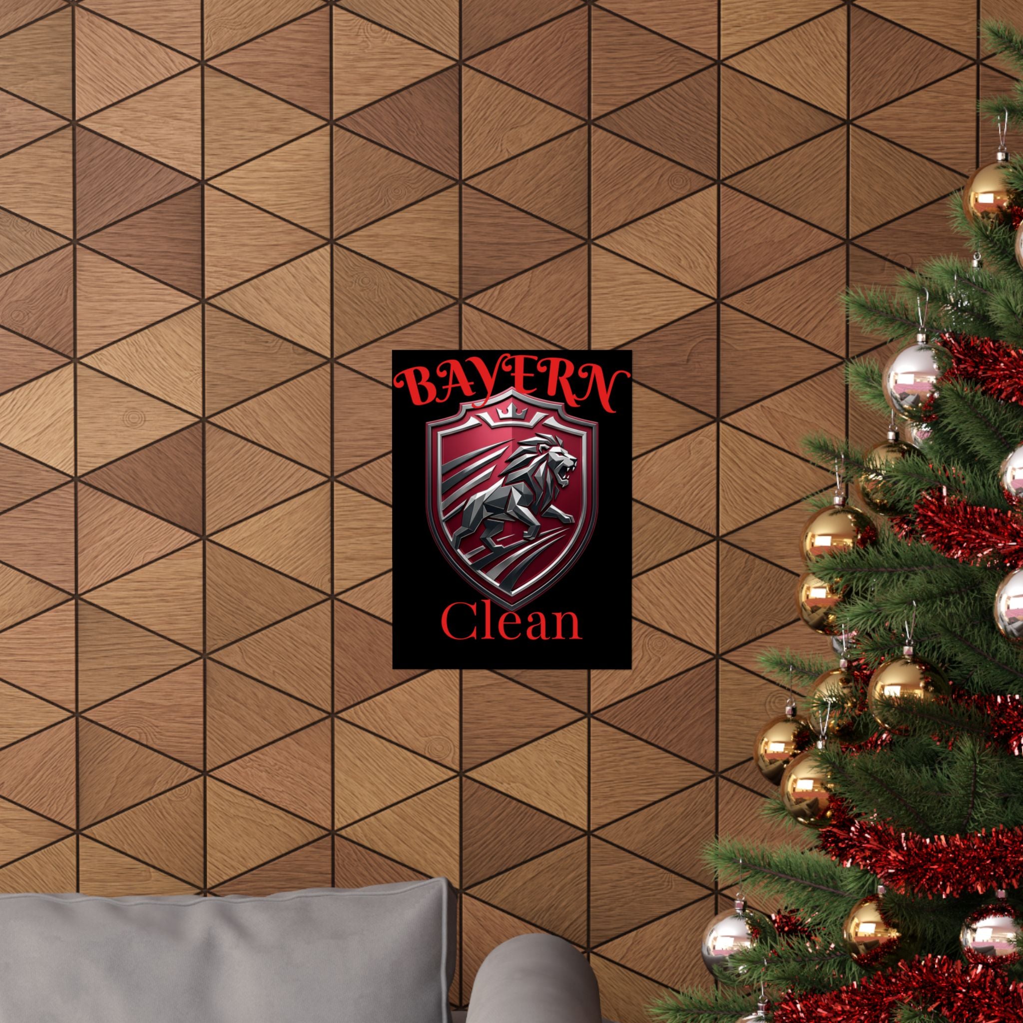 Matte Poster — Bayern Clean Lion Shield Vertical Wall Art