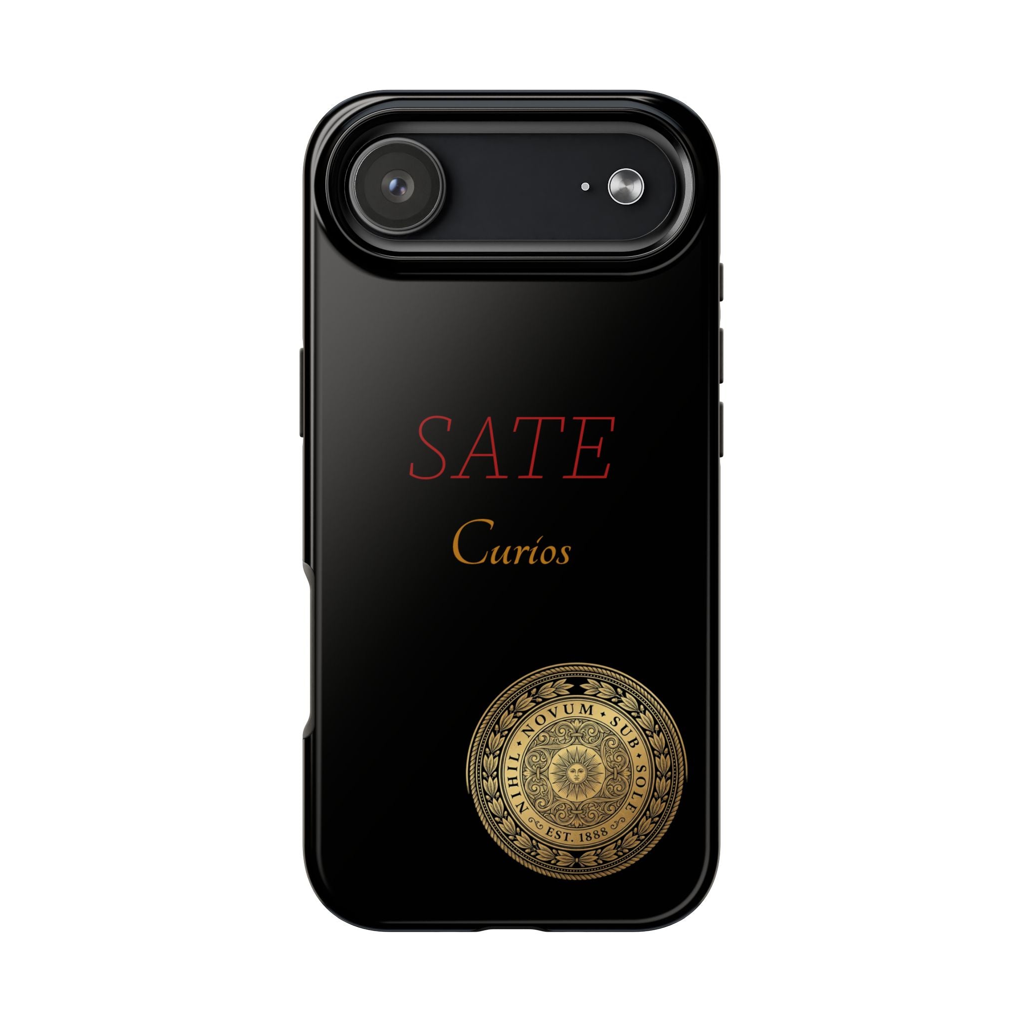 SATE Curios Gold Seal Tough Phone Case — Protective Black Designer Phone Cover