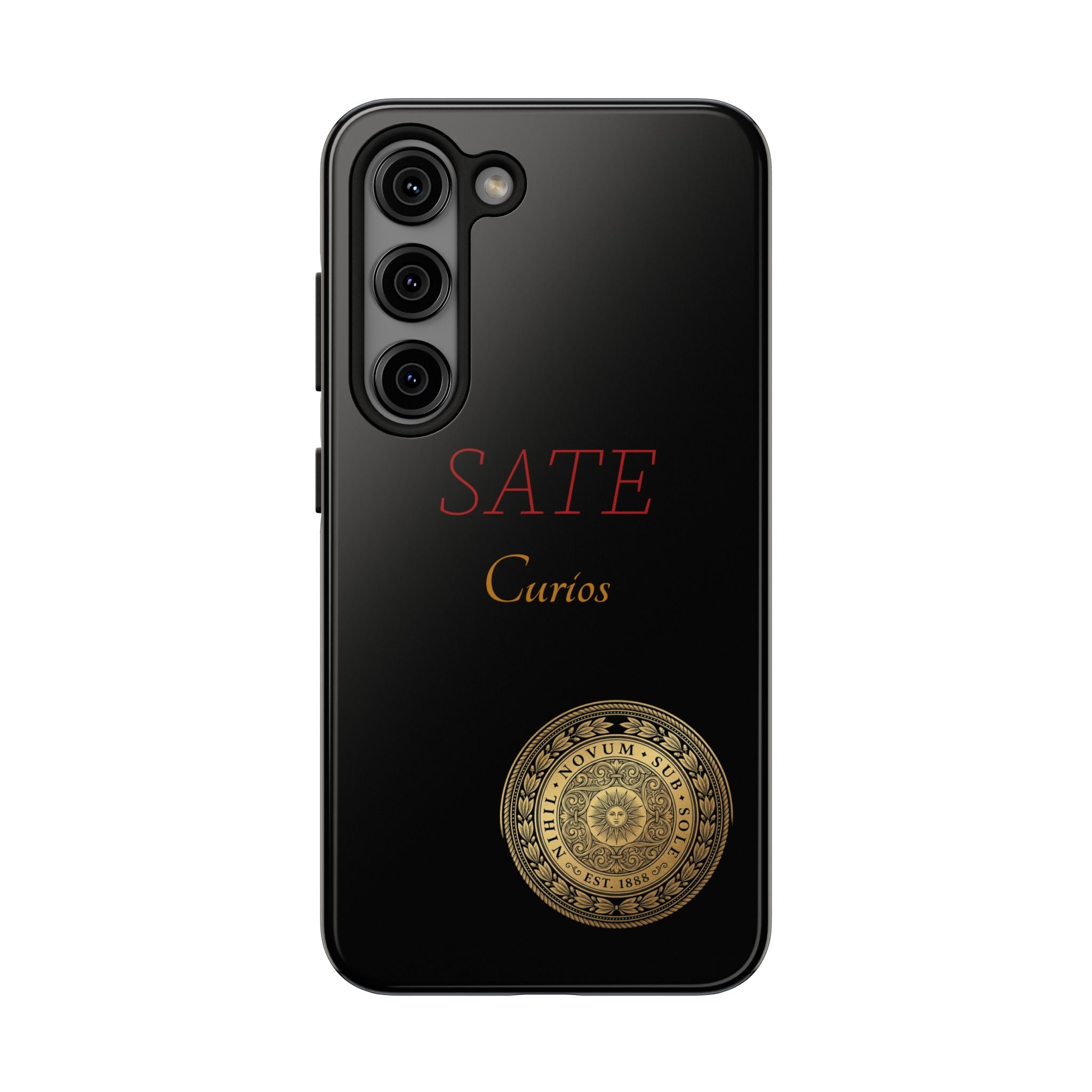 SATE Curios Gold Seal Tough Phone Case — Protective Black Designer Phone Cover