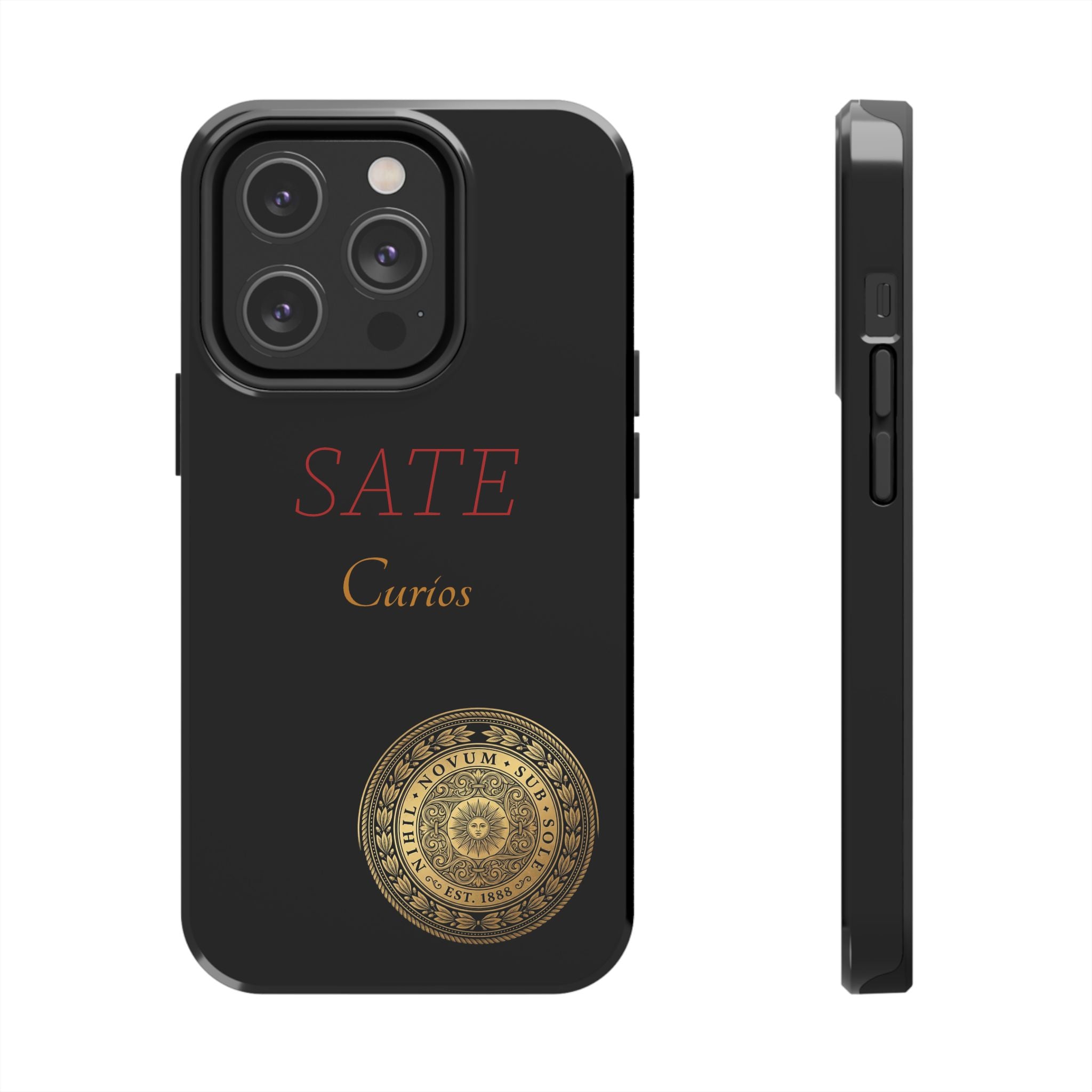 SATE Curios Gold Seal Tough Phone Case — Protective Black Designer Phone Cover