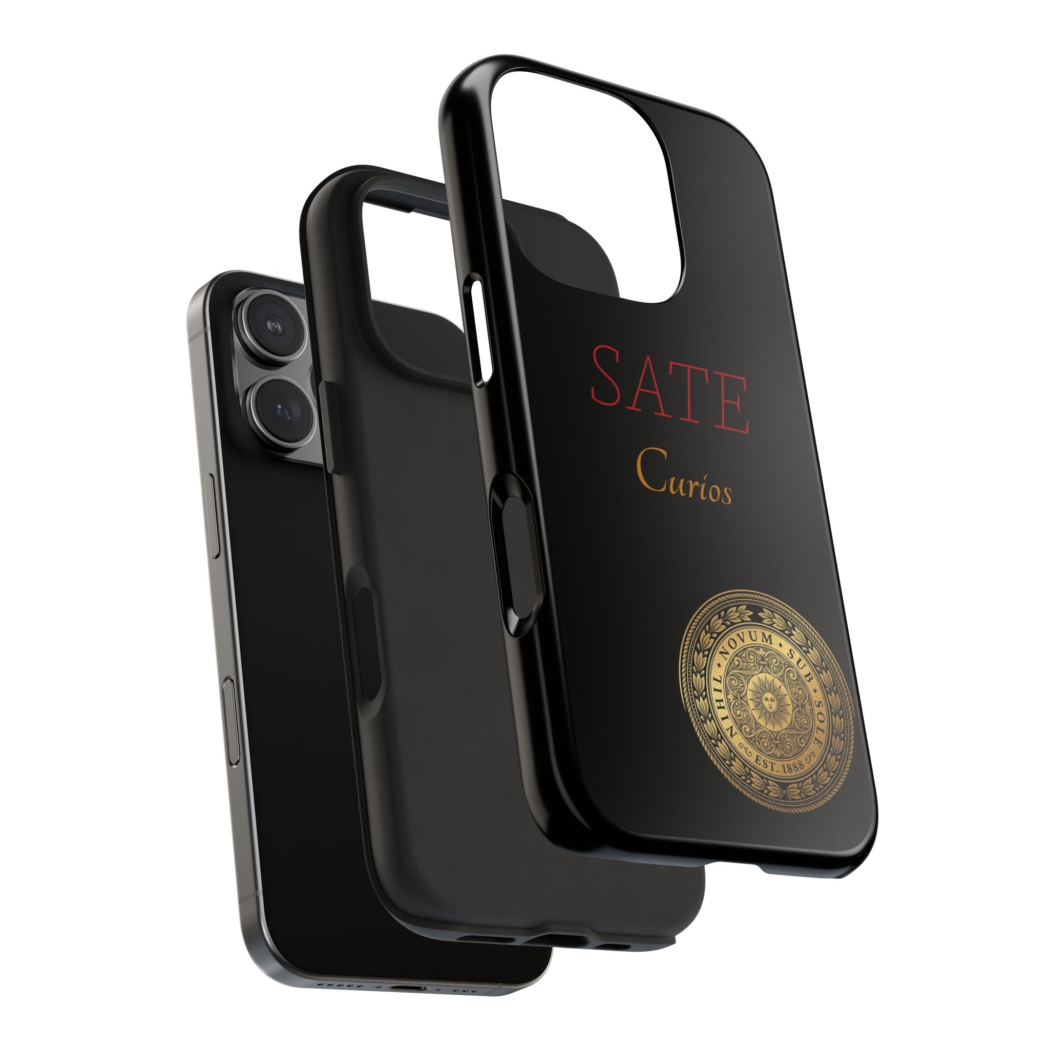 SATE Curios Gold Seal Tough Phone Case — Protective Black Designer Phone Cover