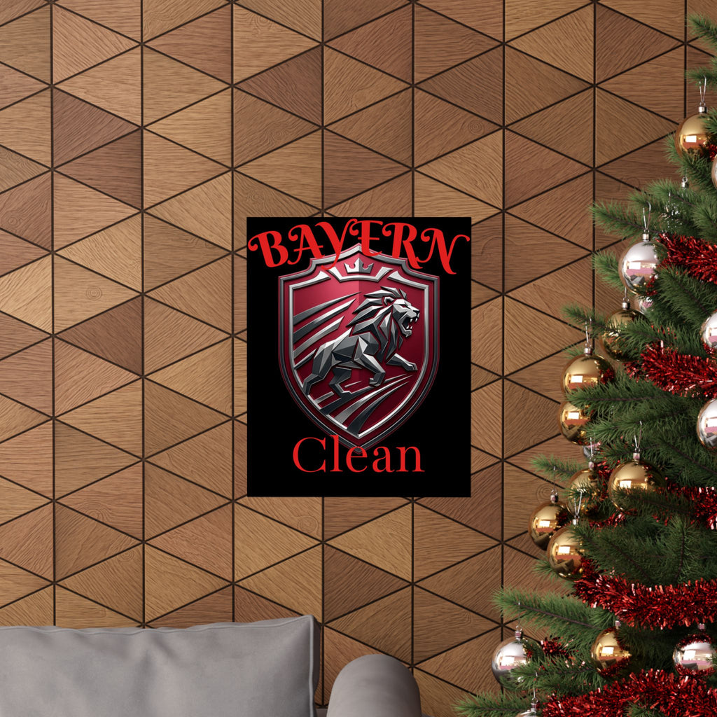 Matte Poster — Bayern Clean Lion Shield Vertical Wall Art