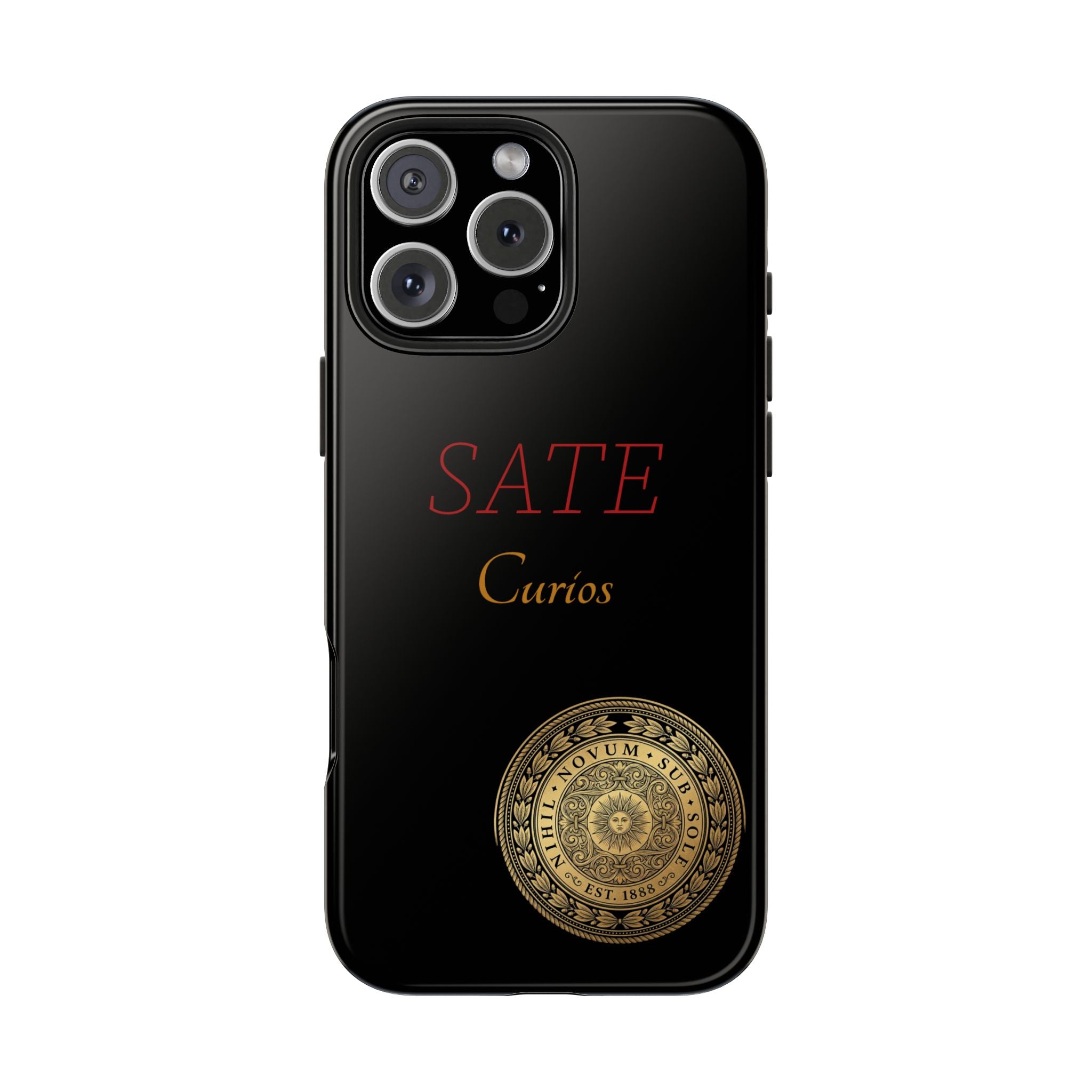 SATE Curios Gold Seal Tough Phone Case — Protective Black Designer Phone Cover