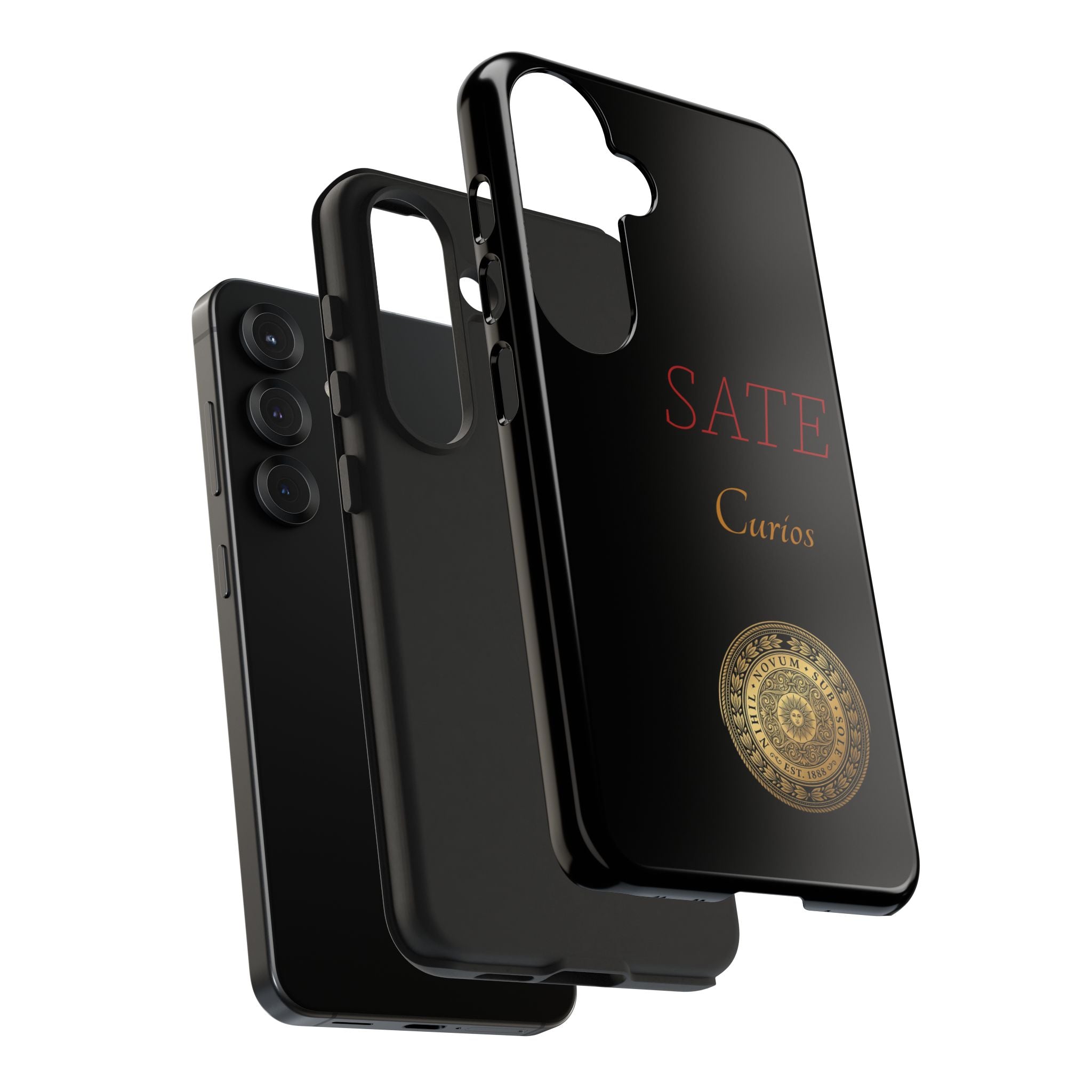 SATE Curios Gold Seal Tough Phone Case — Protective Black Designer Phone Cover