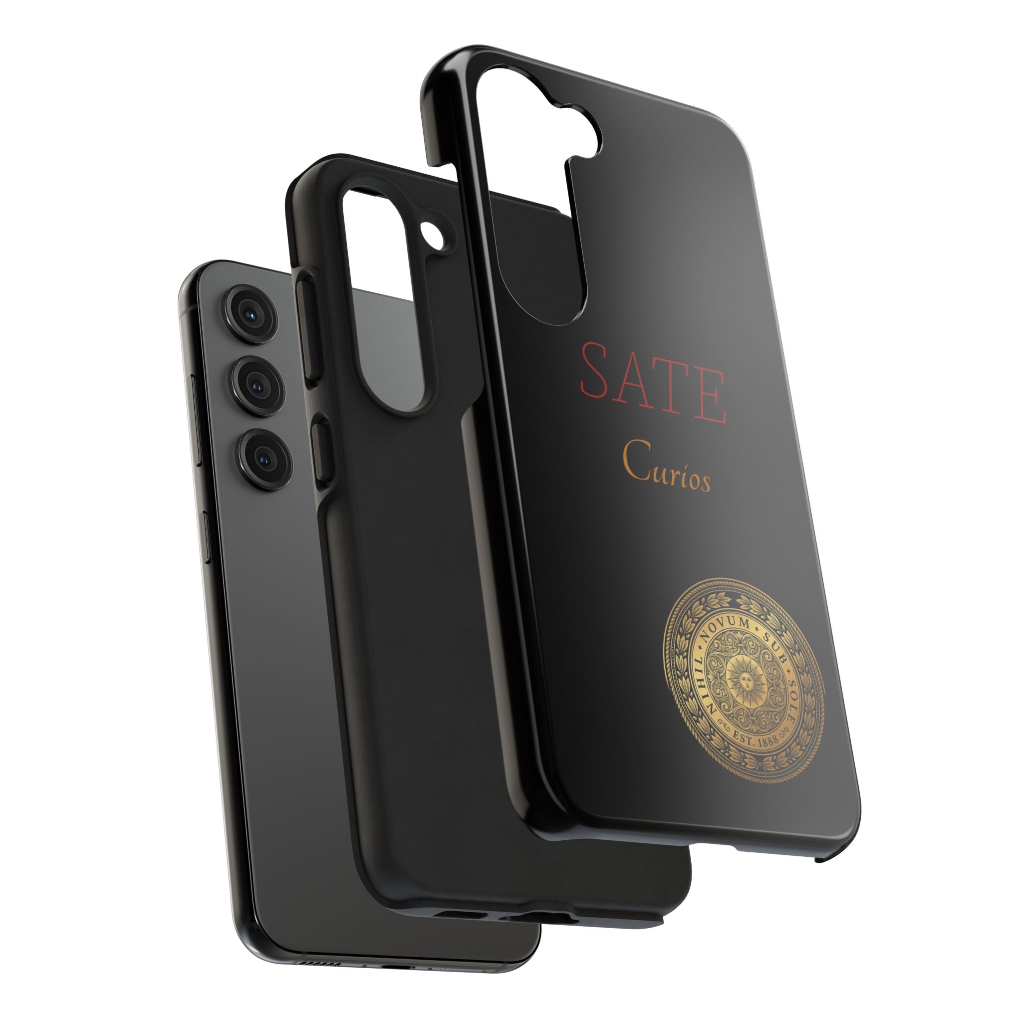 SATE Curios Gold Seal Tough Phone Case — Protective Black Designer Phone Cover
