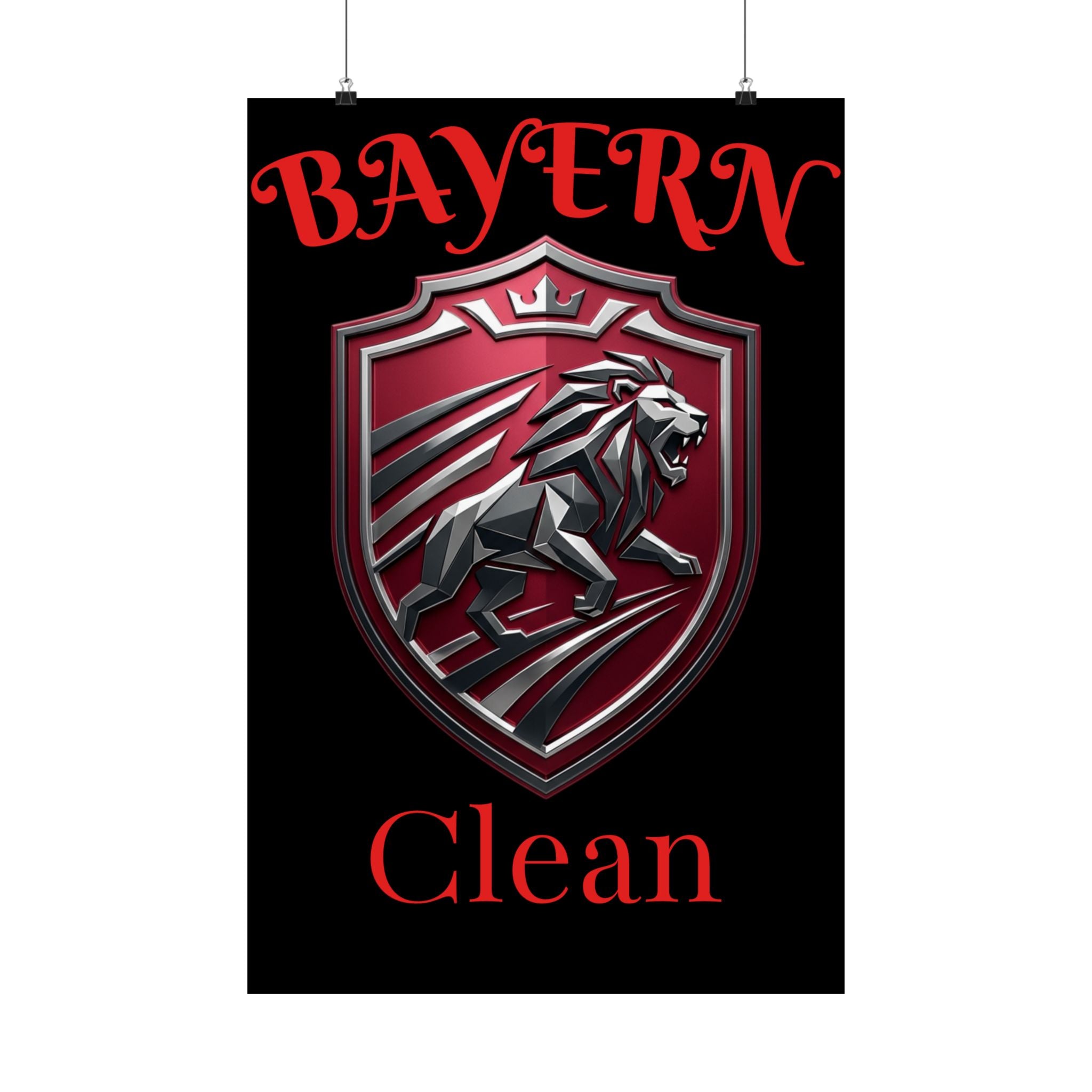 Matte Poster — Bayern Clean Lion Shield Vertical Wall Art