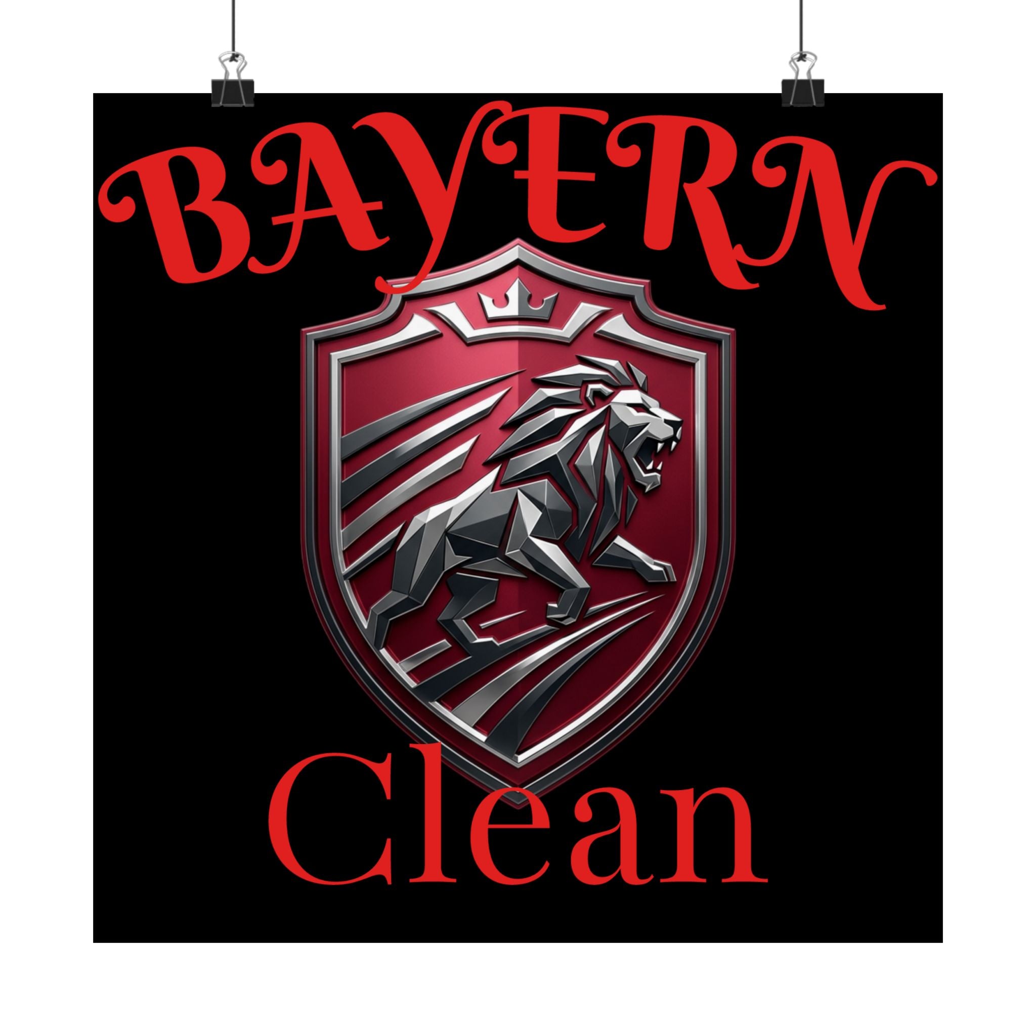 Matte Poster — Bayern Clean Lion Shield Vertical Wall Art