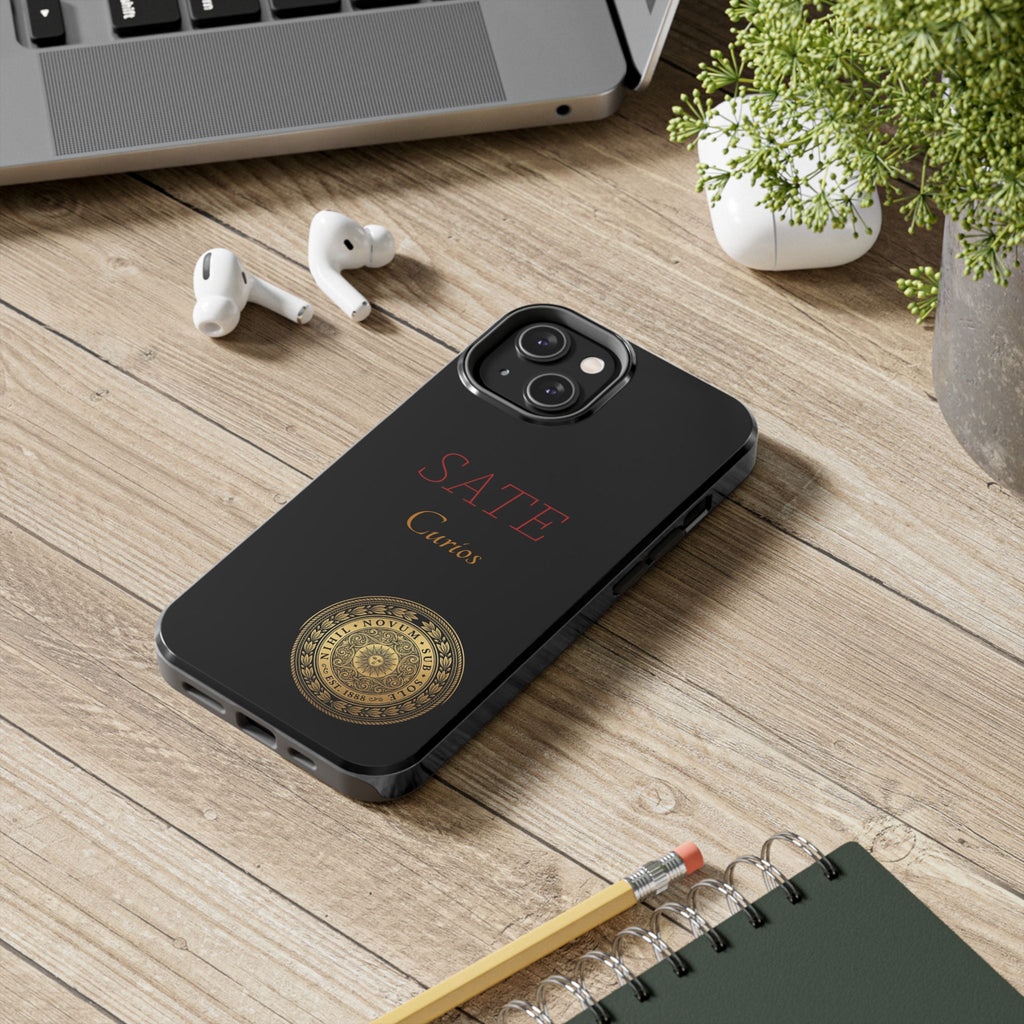 SATE Curios Gold Seal Tough Phone Case — Protective Black Designer Phone Cover
