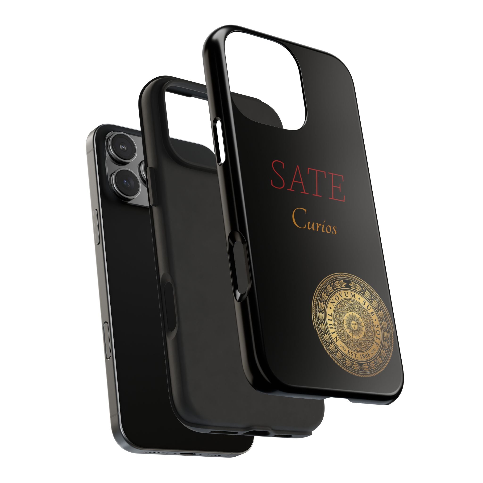 SATE Curios Gold Seal Tough Phone Case — Protective Black Designer Phone Cover