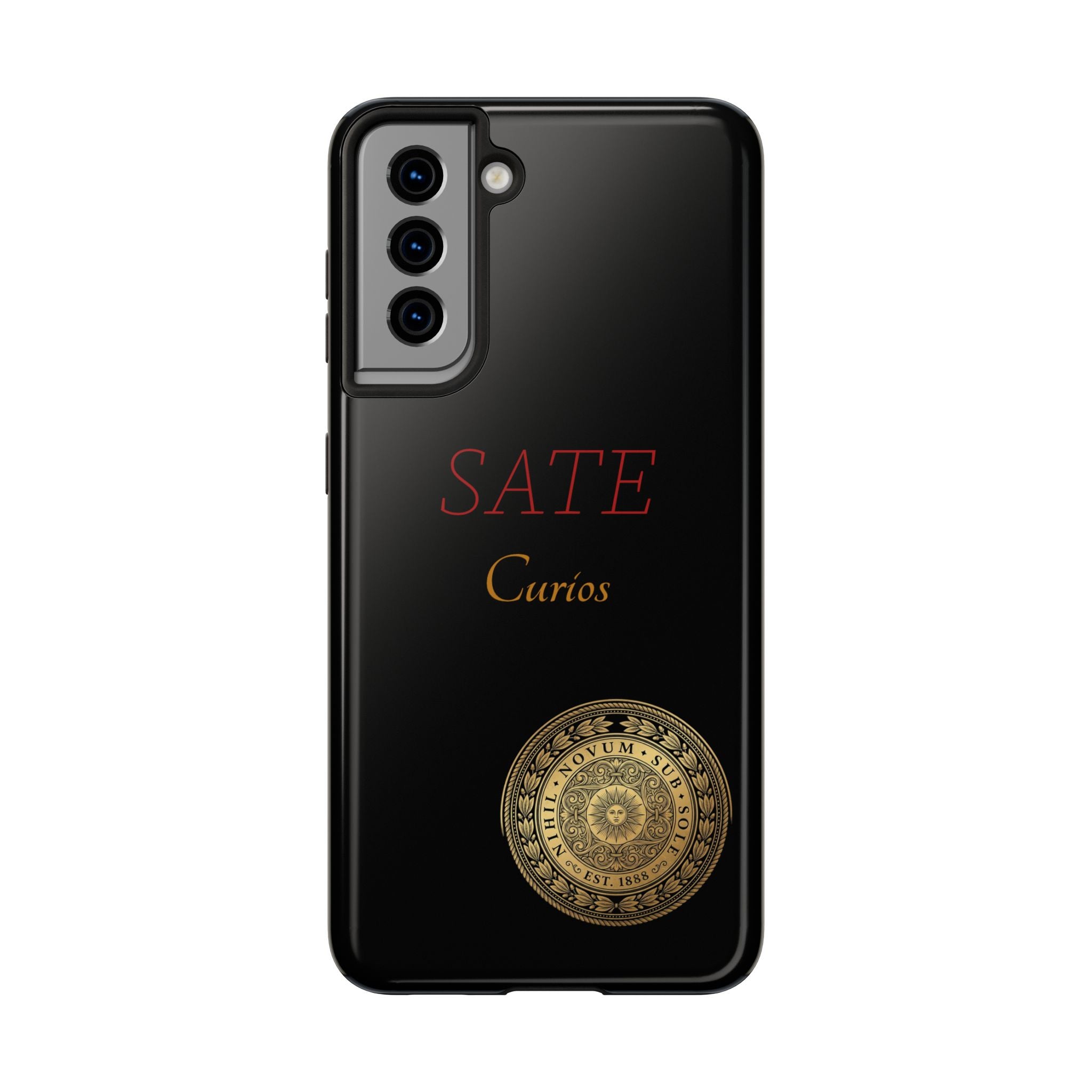 SATE Curios Gold Seal Tough Phone Case — Protective Black Designer Phone Cover