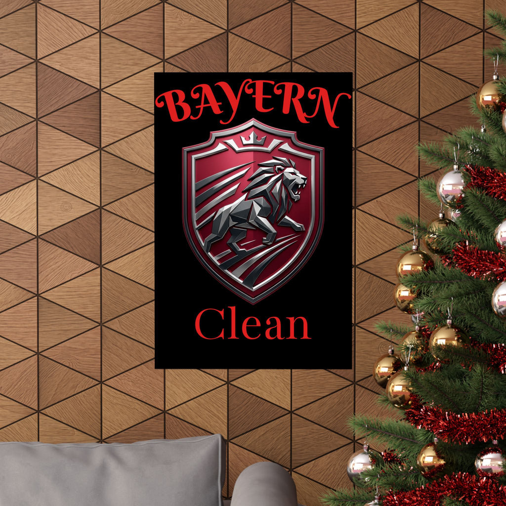 Matte Poster — Bayern Clean Lion Shield Vertical Wall Art