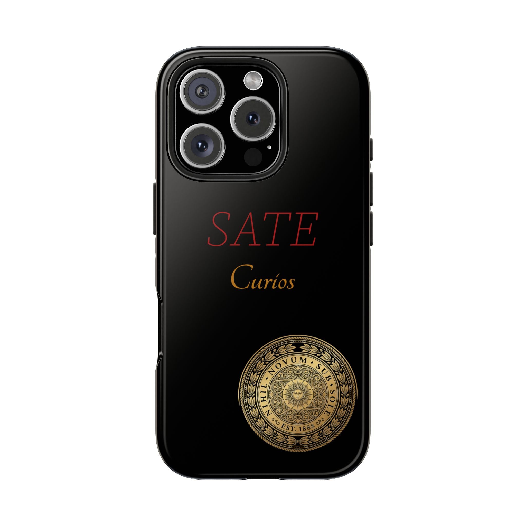 SATE Curios Gold Seal Tough Phone Case — Protective Black Designer Phone Cover