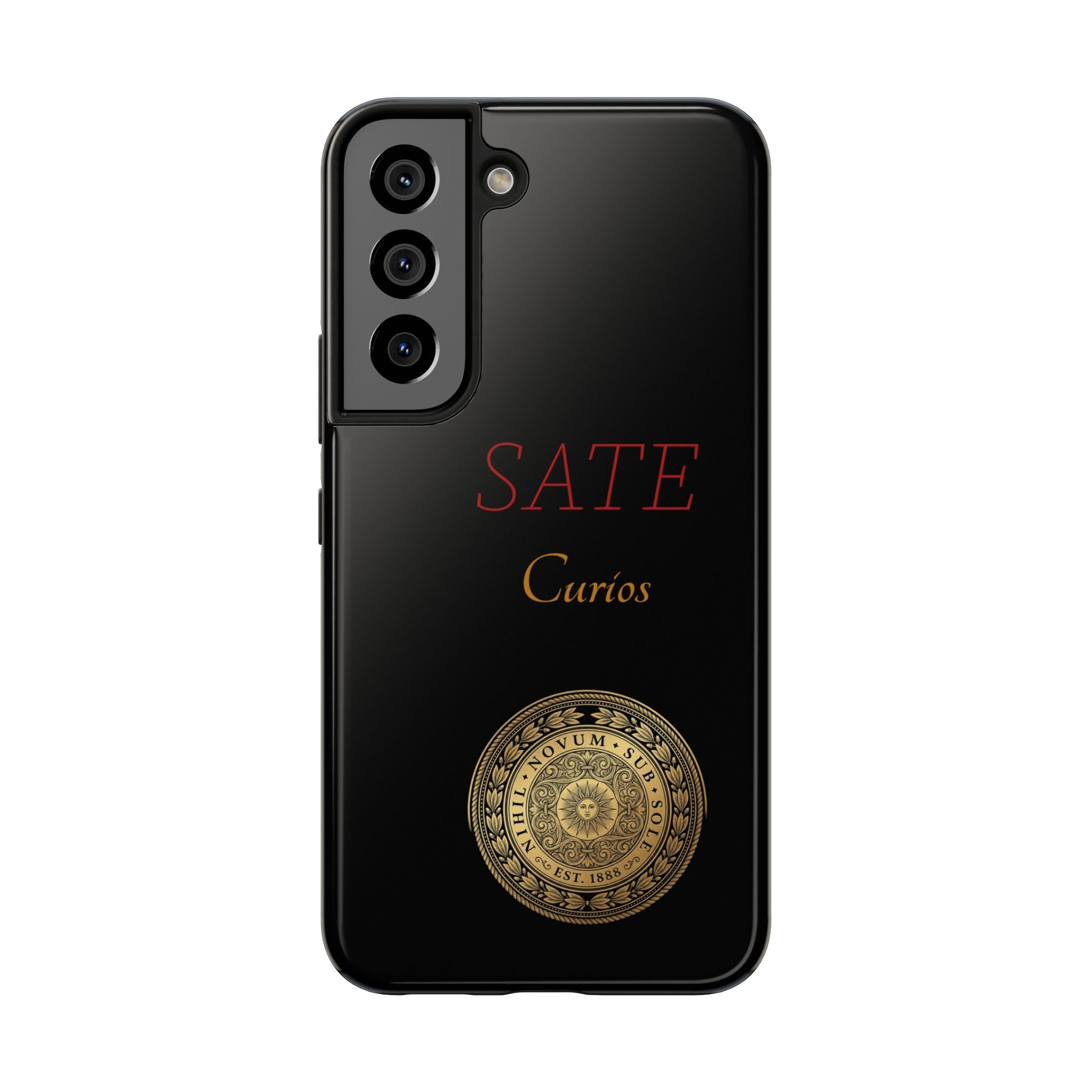 SATE Curios Gold Seal Tough Phone Case — Protective Black Designer Phone Cover